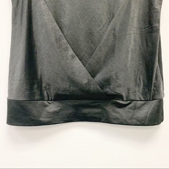 DKNY Black Overlap Cap Sleeve Tank Top, Small - Picture 4 of 10